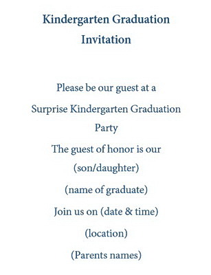 Kindergarten Graduation Invitations Wording Free