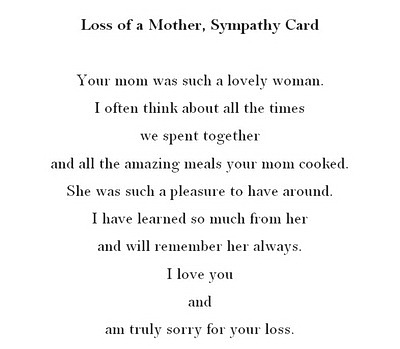 Loss of a Mother Sympathy Cards Wording | Free Geographics Word Templates
